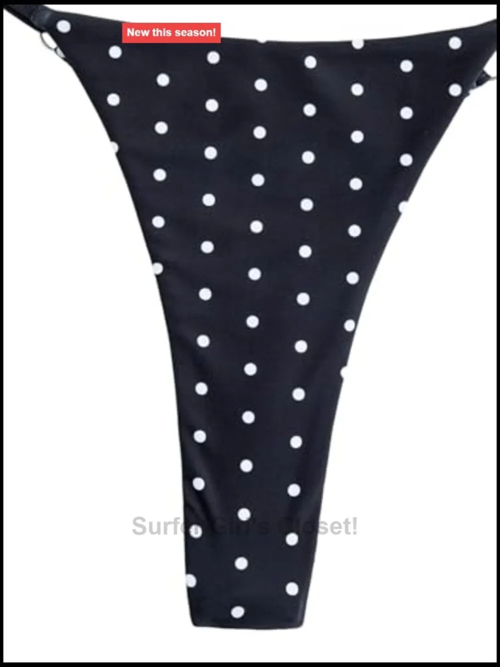 2 Piece Polka Dots Halter String Bikini Set High Cut Bathing Suit